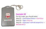 Personalised Small Bead Name Lanyard Card Holder / Customised Cartoon Keychain Key Ring Tag / Bag Tag / Ezlink ID