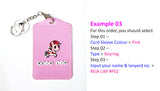 Personalised Small Bead Name Lanyard Card Holder / Customised Cartoon Keychain Key Ring Tag / Bag Tag / Ezlink ID