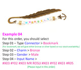 Customised Name Bookmark Keychain / Small Bead Dust Cap Keychain / Zipper Ring Keychain / Name Tag