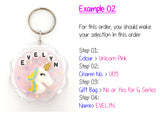 Unicorn Personalised Crystal Name Keychain
