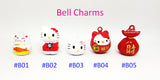 Customised Name Cartoon Ring Keychains / Personalised Name Novelty Charm Bag Tag