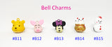 Customised Name Cartoon Ring Keychains / Personalised Name Novelty Charm Bag Tag