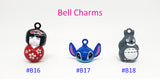 Customised Name Cartoon Ring Keychains / Personalised Name Novelty Charm Bag Tag
