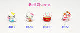 Customised Name Cartoon Ring Keychains / Personalised Name Novelty Charm Bag Tag