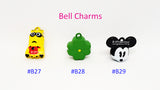 Customised Name Cartoon Ring Keychains / Personalised Name Novelty Charm Bag Tag