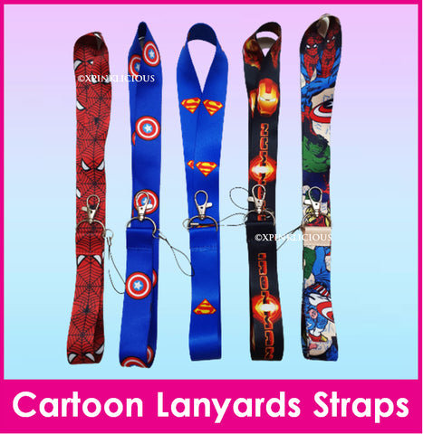 Cartoon Lanyard Strap for Ez-link ID Card Holders - Spiderman Captain America Ironman Superman Superhero Avengers