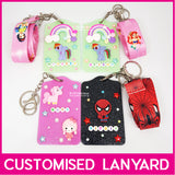 Customised Name Jelly Card Holder Sleeve with Lanyard or Key Ring Tag