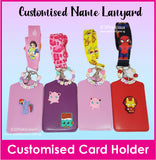 Personalised Ring Name Lanyard Card Holder / Customised Cartoon Keychain Key Ring Tag / Bag Tag / Ezlink ID