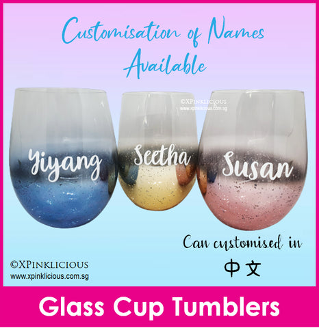 [ CLEARANCE SALE ] Customised Name on Glass Cup Tumbler / Egg Cup