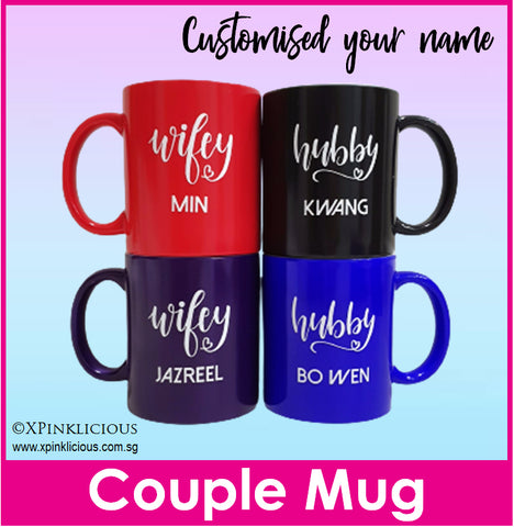 Couple Mug / Customised Name Print Cup / Colour Changing Mug / Valentine Day Present / Anniversary Gift Ideas