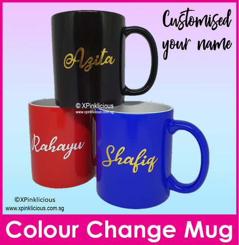 Customised Name Cup (Decal) / Colour Changing Couple Mug / Valentine Day Present / Anniversary Gift Ideas