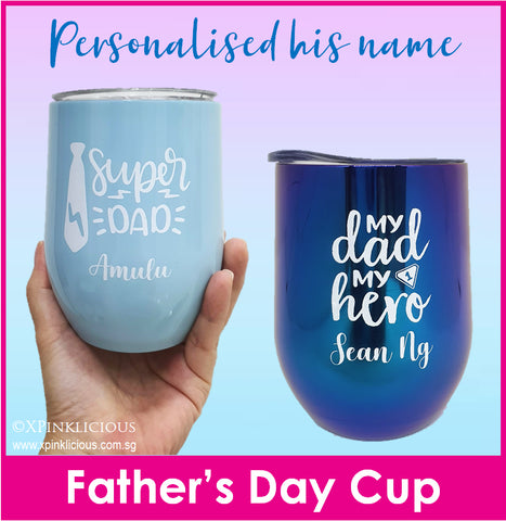 Father's Day Designs / Customised Name Print U Tumbler Cup / Insulated Stainless Steel Mug / Christmas Gift Ideas