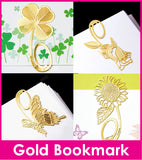 Bookmark - Sunflower Butterfly Clover Leaf Key Rose Dragonfly Crown Snowflake Fairy