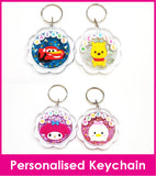 Personalised Name Crystal Keychain / Customised Name Resin Bag Tag