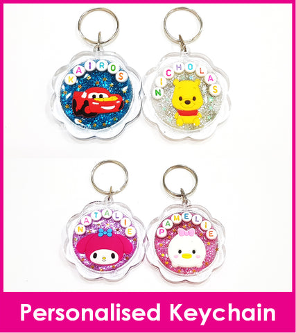 Personalised Name Crystal Keychain / Customised Name Resin Bag Tag