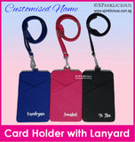 Customised Name Print Card Holder with Lanyard / Personalised Name Access Card Holder / Ezlink / Christmas Present / Teacher's Day Gift Ideas