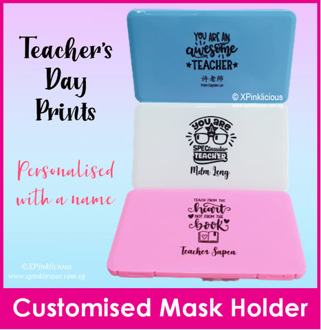Teachers Day Design / Customised Name Print Mask Holder / Mask Case / Face Mask Storage Box / Face Mask Casing / Christmas Gift
