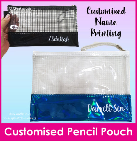 Customised Name Printing Pencil Pouch / Stationery / Children Day Gift / Present / A5 Pouch / Xmas
