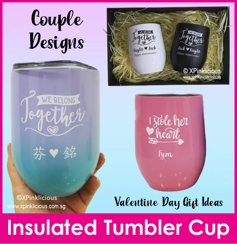 Valentine's Day Insulated U Tumbler Cup / Couple Mug / Anniversary Gift Ideas Wedding Present Housewarming Gifts Christmas