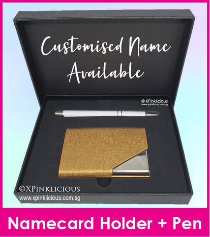Namecard Case Holder with Pen Gift Set (DESIGN F)