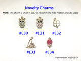 Customised Name Cartoon Ring Keychains / Personalised Name Novelty Charm Bag Tag