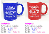 Teacher's Day Designs Cup / Customised Name Print Mug / Colour Changing Cup / Couple Gift / Christmas Gift Ideas