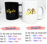 Customised Name Cup (Decal) / Colour Changing Couple Mug / Valentine Day Present / Anniversary Gift Ideas