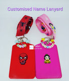 Personalised Ring Name Lanyard Card Holder / Customised Cartoon Keychain Key Ring Tag / Bag Tag / Ezlink ID