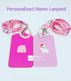 Personalised Ring Name Lanyard Card Holder / Customised Cartoon Keychain Key Ring Tag / Bag Tag / Ezlink ID