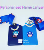 Personalised Ring Name Lanyard Card Holder / Customised Cartoon Keychain Key Ring Tag / Bag Tag / Ezlink ID