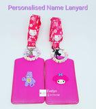 Personalised Ring Name Lanyard Card Holder / Customised Cartoon Keychain Key Ring Tag / Bag Tag / Ezlink ID