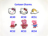 Customised Name Cartoon Ring Keychains / Personalised Name Novelty Charm Bag Tag