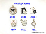 Customised Name Cartoon Ring Keychains / Personalised Name Novelty Charm Bag Tag
