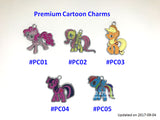 Customised Name Cartoon Ring Keychains / Personalised Name Novelty Charm Bag Tag