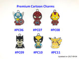 Customised Name Cartoon Ring Keychains / Personalised Name Novelty Charm Bag Tag