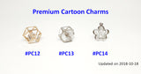 Customised Name Cartoon Ring Keychains / Personalised Name Novelty Charm Bag Tag