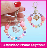 Crystal Ball / Premium Cartoon / Customised Cartoon Ring Keychain / Personalised Name Bag Tag / Birthday Goodie Bag