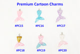 Customised Name Cartoon Ring Keychains / Personalised Name Novelty Charm Bag Tag