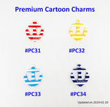 Customised Name Cartoon Ring Keychains / Personalised Name Novelty Charm Bag Tag