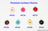 Customised Name Cartoon Ring Keychains / Personalised Name Novelty Charm Bag Tag