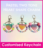 Heart Love / Premium Cartoon / Customised Cartoon Ring Keychain / Personalised Name Bag Tag / Birthday Goodie Bag