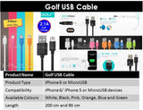 Golf 90cm USB Cable for iPhone Apple