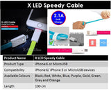 XLED 100cm iPhone USB Cable for SAMSUNG, OPPO, HTC AND ETC