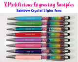 Customised Name Engraving on Rainbow Crystal Stylus Pen / Personalised Writing Pens