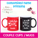 Couple Mug / Customised Name Print Cup / Colour Changing Mug / Valentine Day Present / Anniversary Gift Ideas