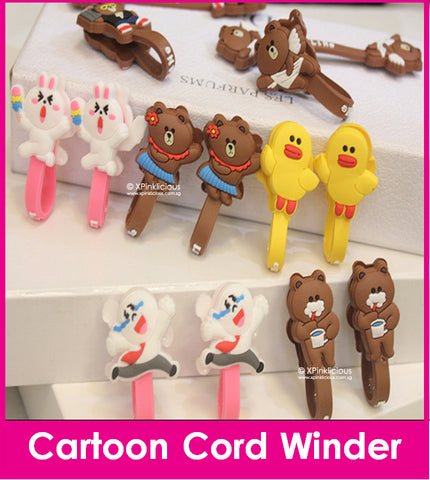 [BUY 1 GET 1 FREE] Line Series Cord Winder Cartoon Cable Tie